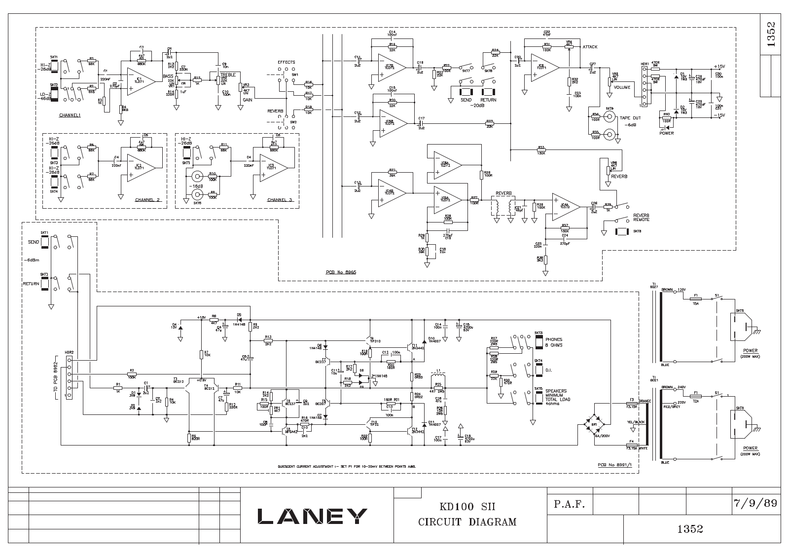 Laney KD100-S2 Schematic