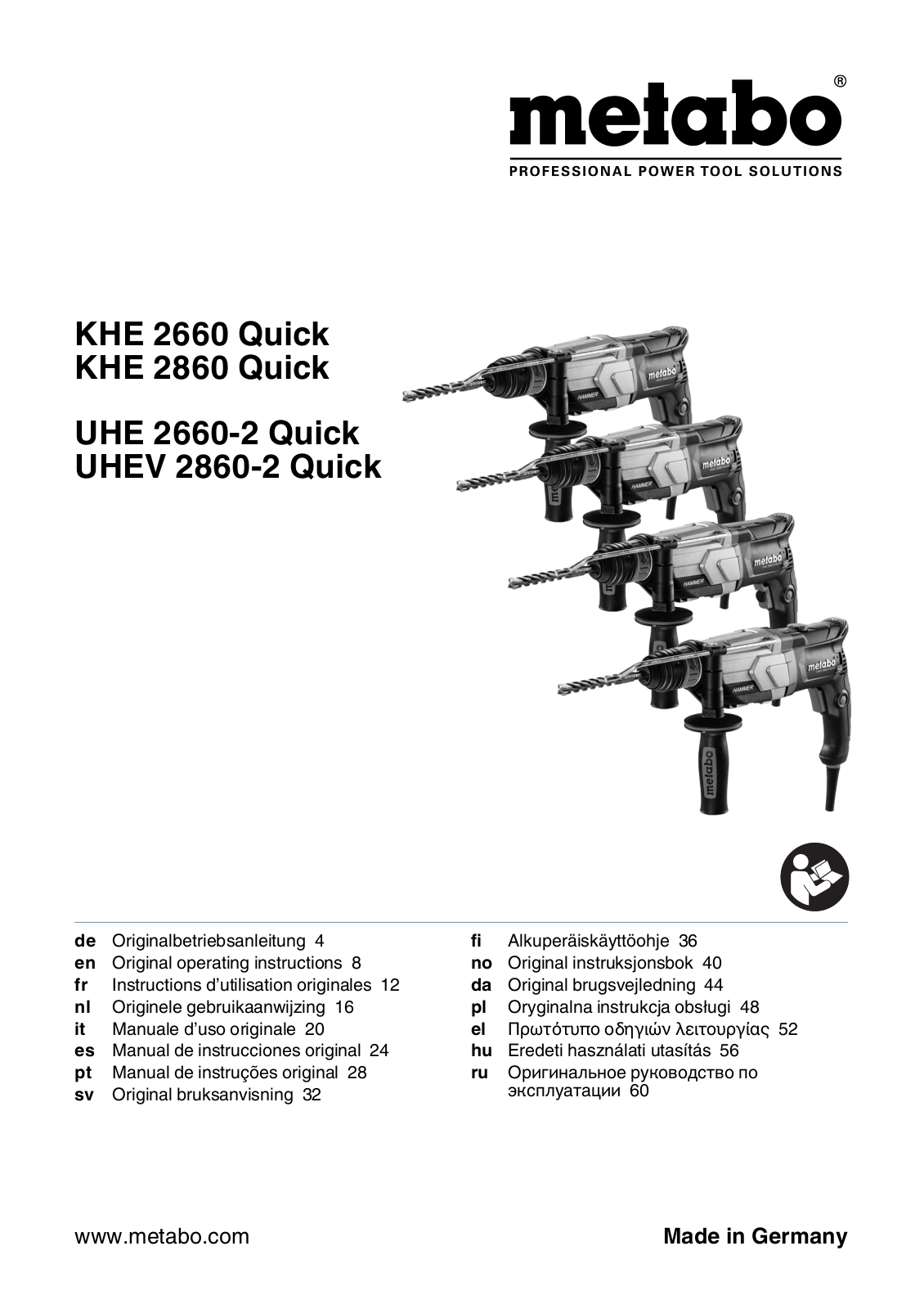 Metabo KHE 2860 User Manual