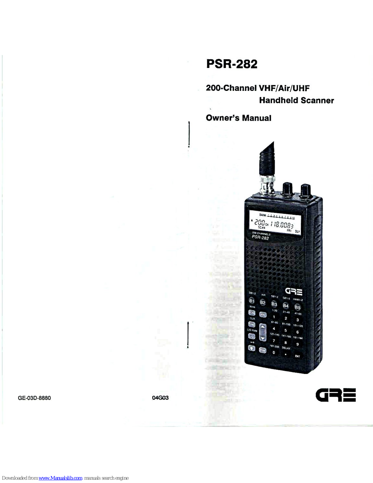 GRE PSR-282 Owner's Manual - ManualMachine.com