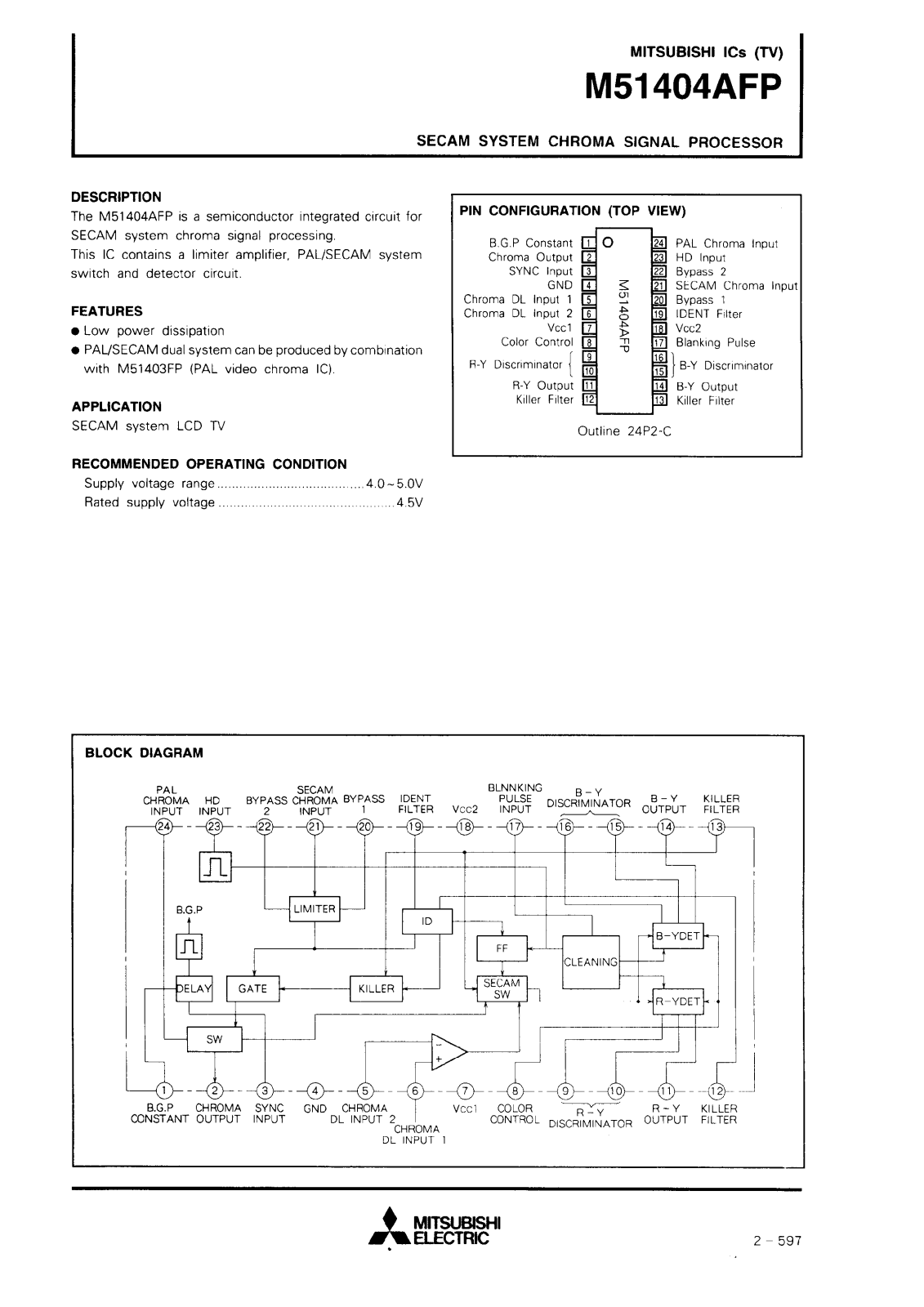 Mitsubishi M51404AFP Datasheet