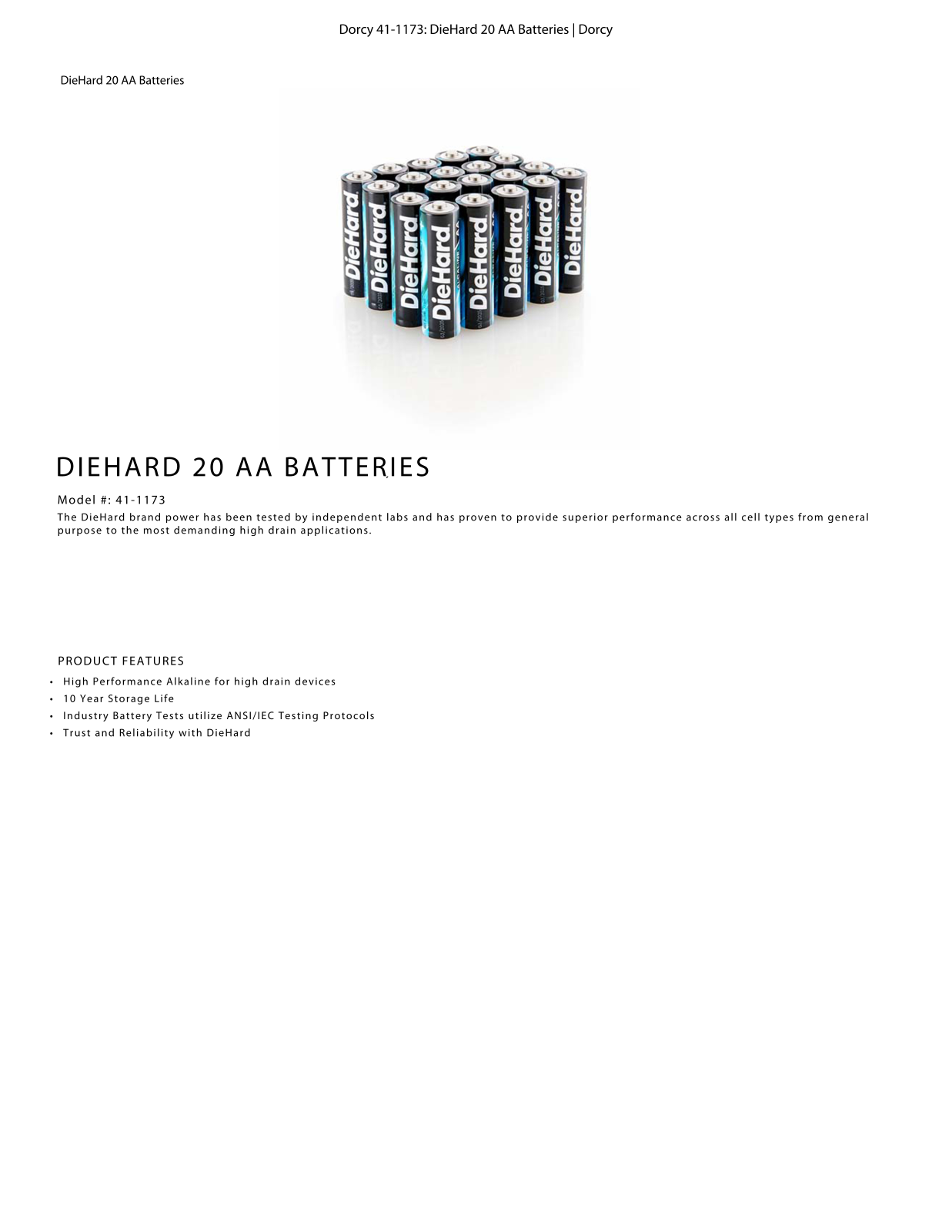 DieHard 41-1173 Data Sheet - ManualMachine.com