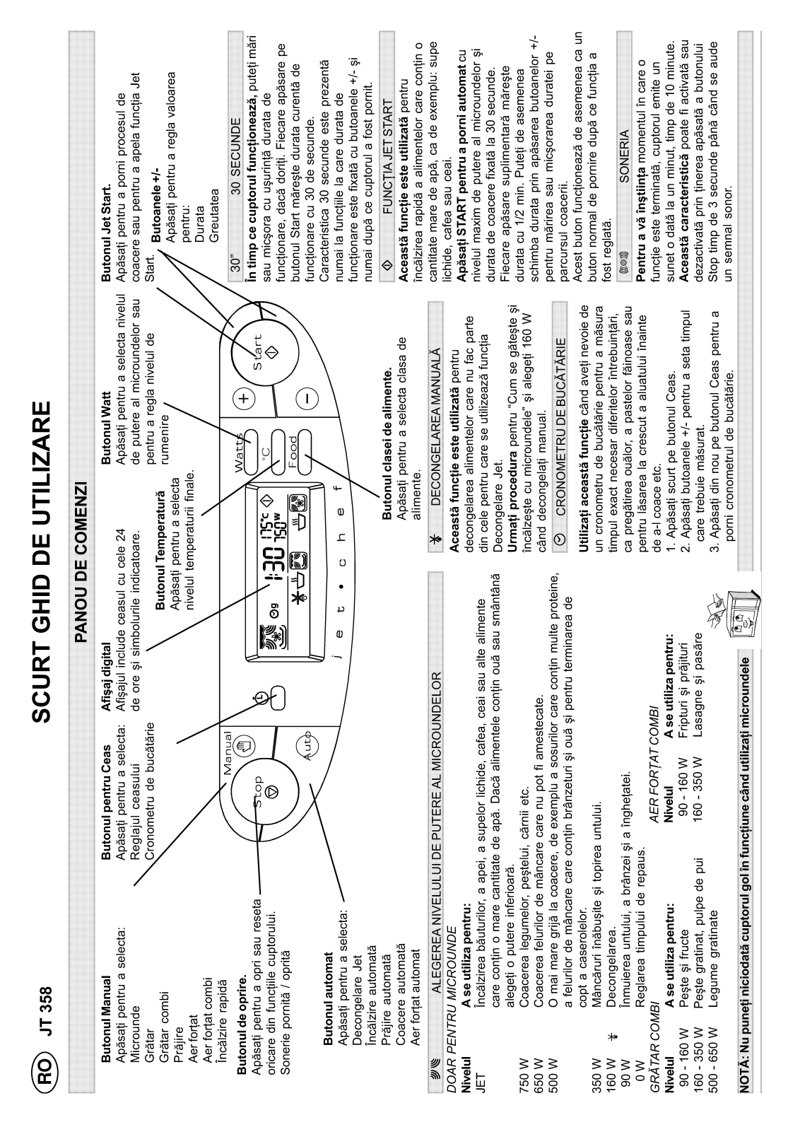 Whirlpool JT 358 black Quick reference guide