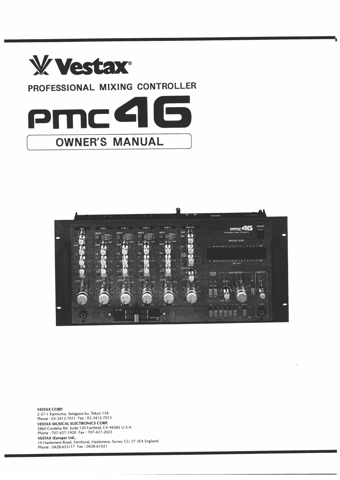 Vestax PMC 46 User Manual