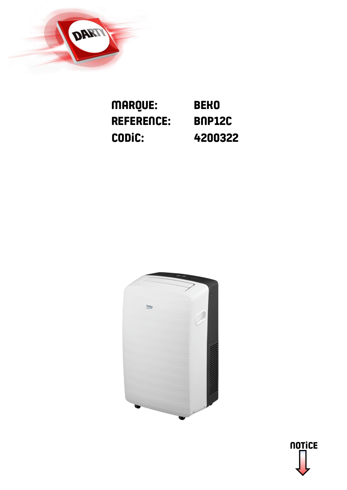 Beko BNP12C User manual