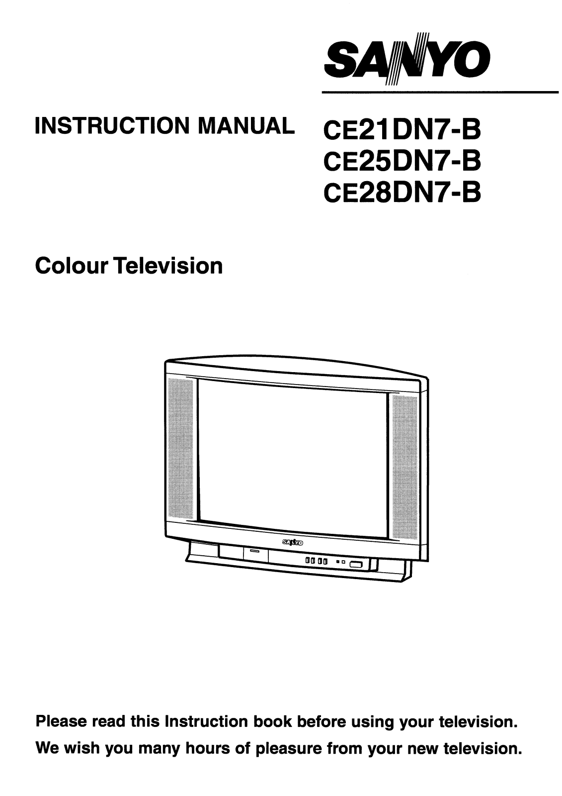 Sanyo CE21DN7-B, CE25DN7-B, CE28DN7-B Instruction Manual