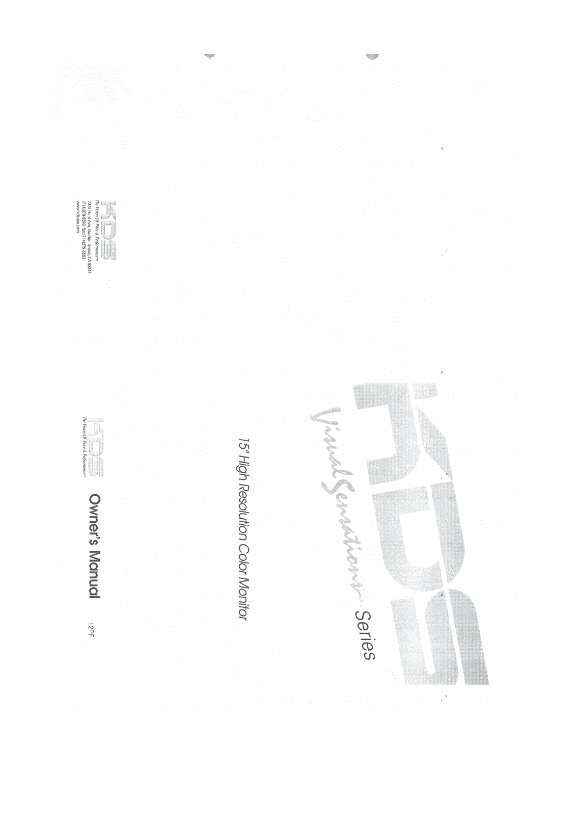 Korea Data Systems Co KD 1512PF Users manual