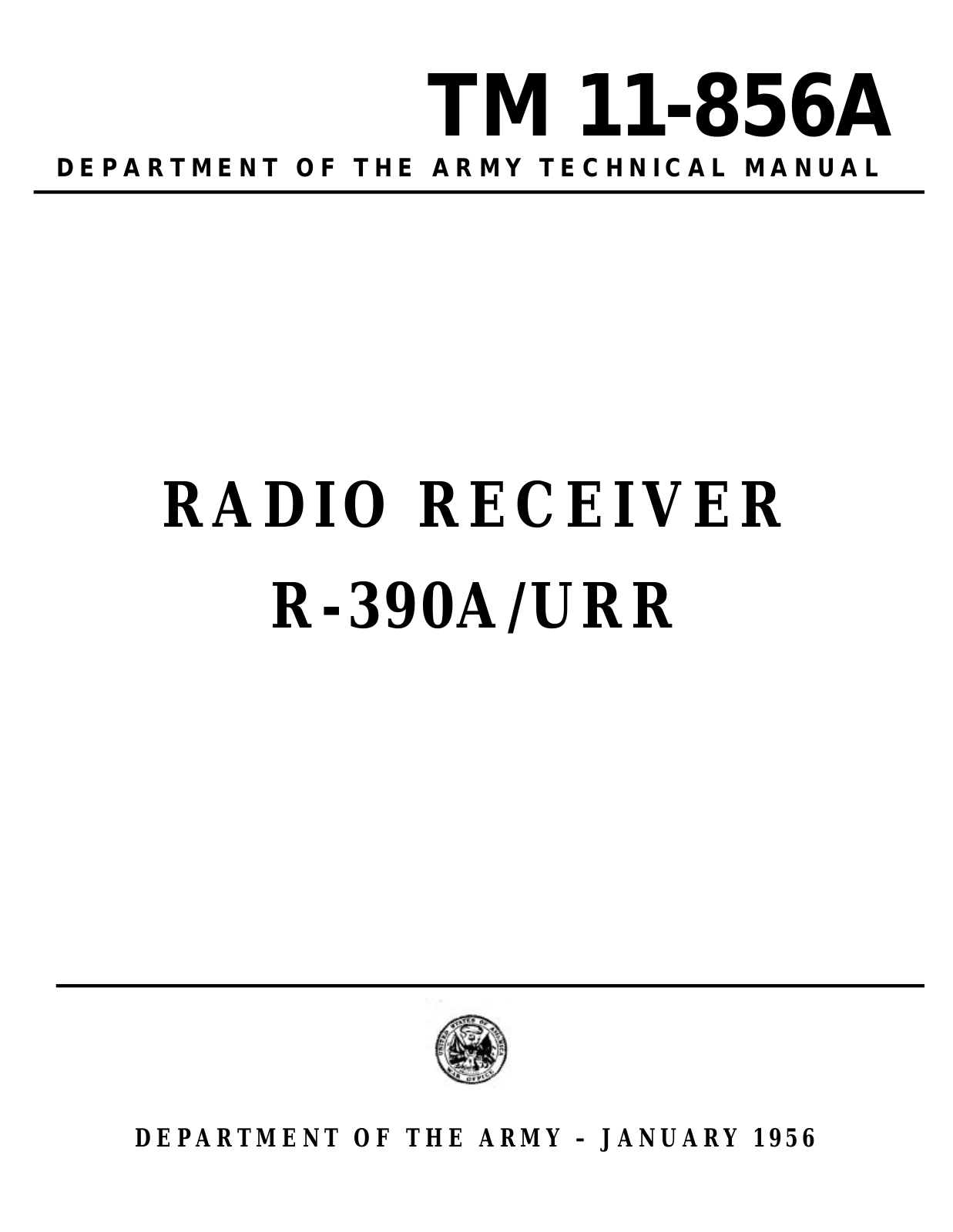 Collins Telecommunications R-390A-URR Service manual