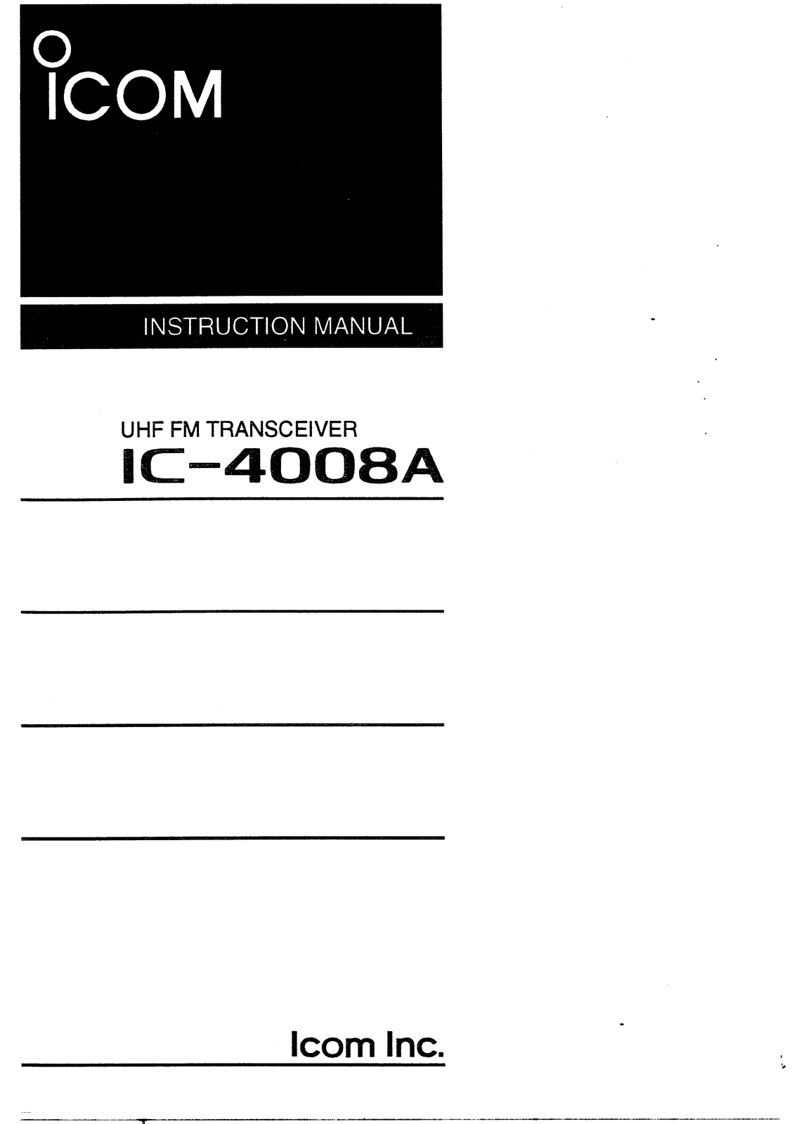 Icom IC-4008A User Manual