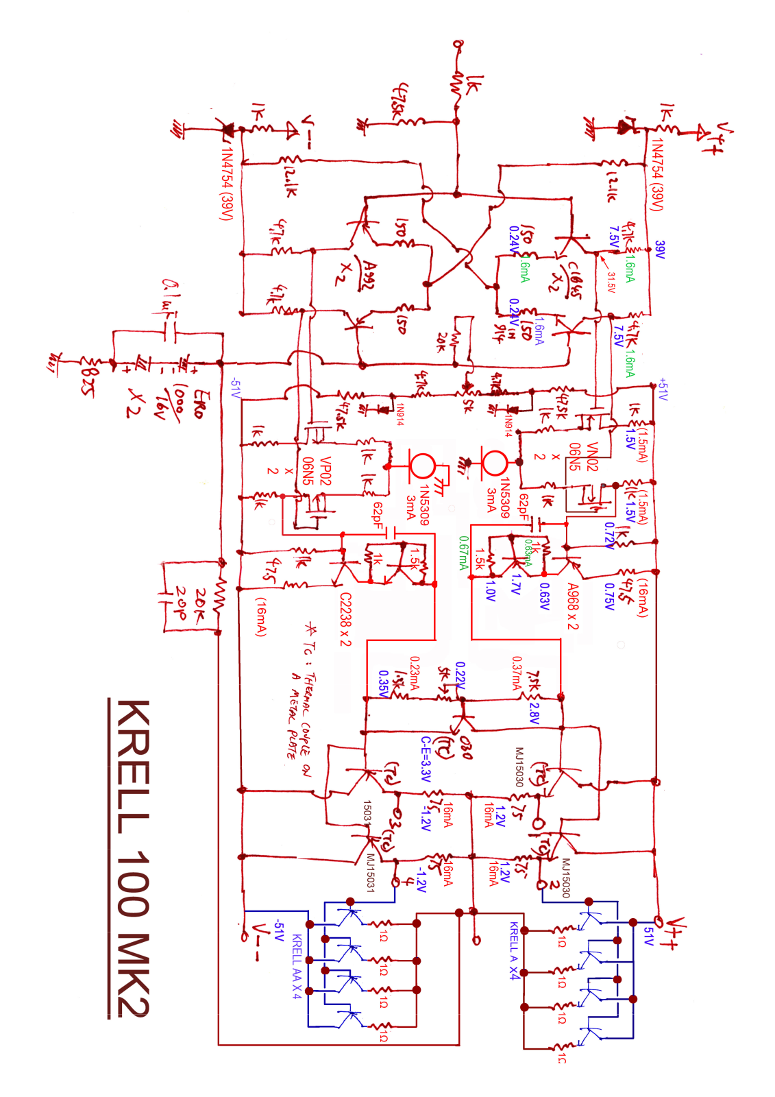 Krell Industries 100 MKS Schematic