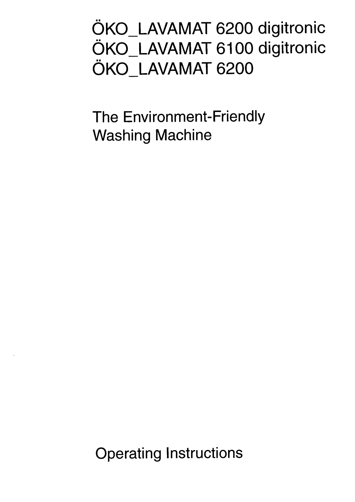 Aeg-electrolux LAVAMAT 6100 DIG W User Manual