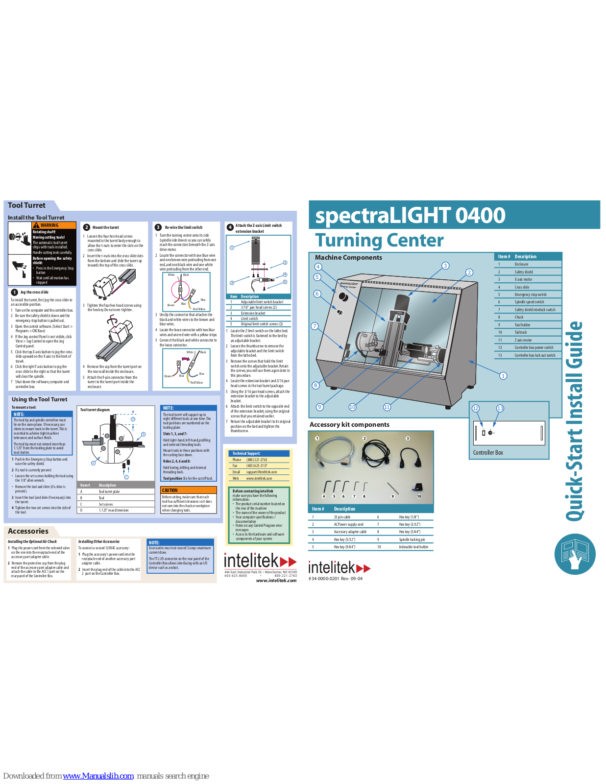 Intelitek spectraLIGHT 0400 Quick Start Install Manual