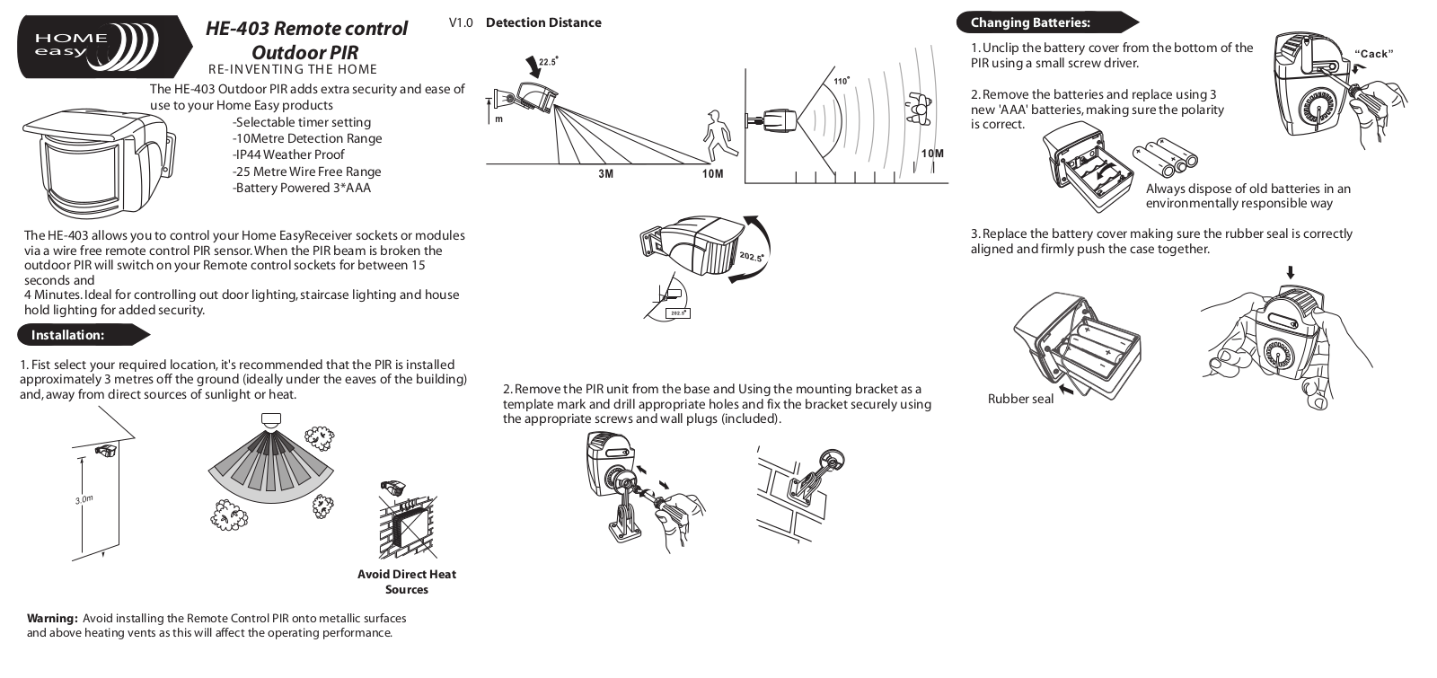 Home Easy HE403 User Manual