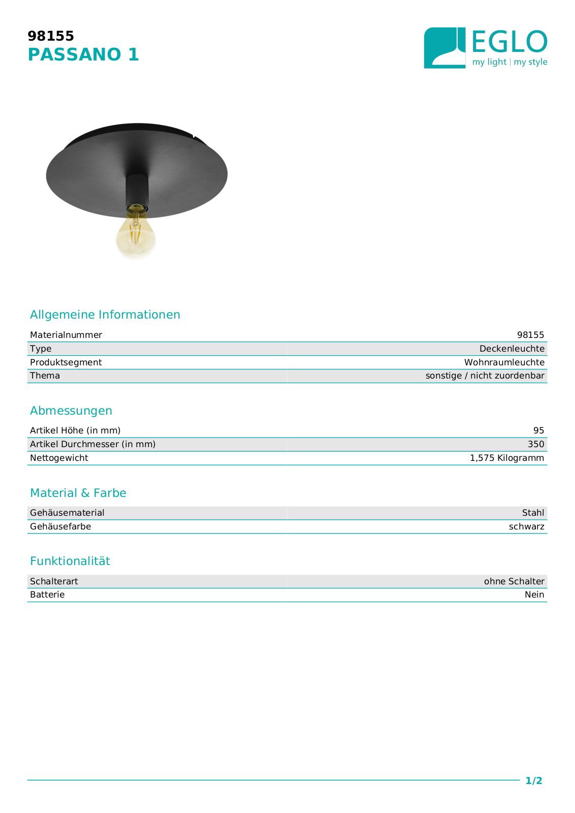 Eglo 98155 Service Manual