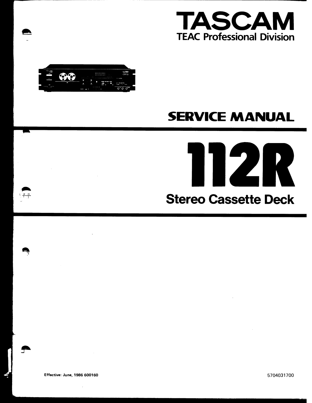 Tascam 112-R Service manual