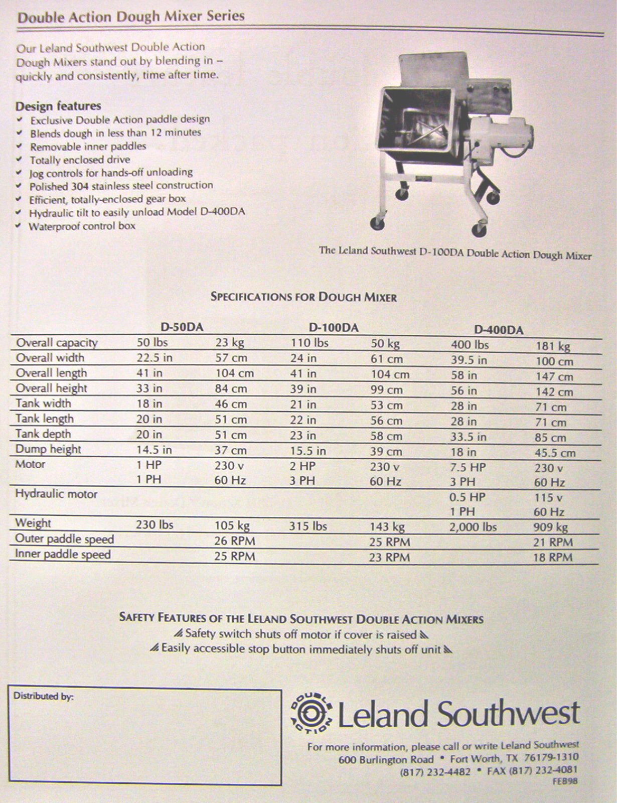 Leland D-100DA User Manual