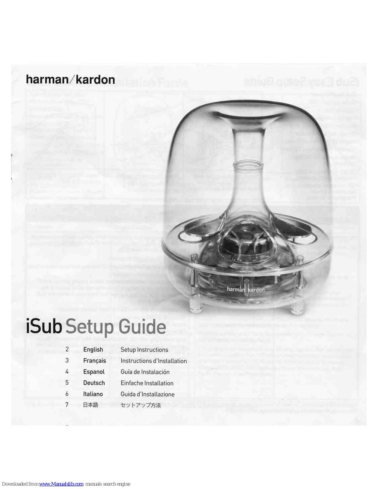 Harman Kardon iSub Setup Manual