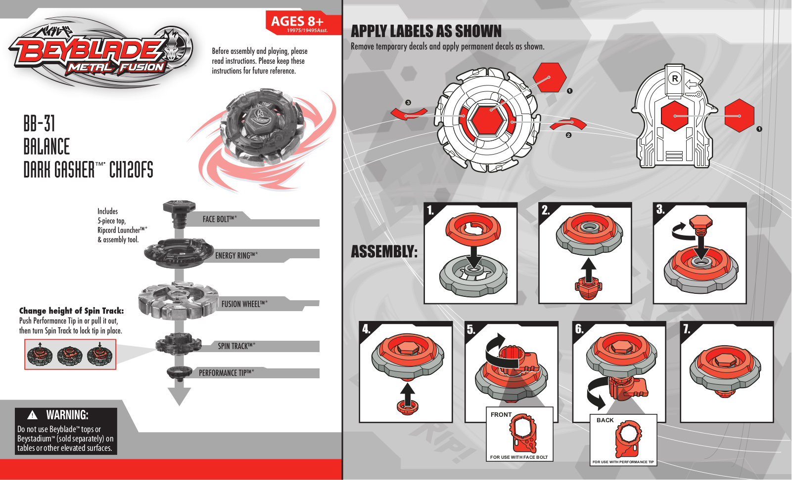 HASBRO Beyblade Metal Fusion Dark Gasher User Manual