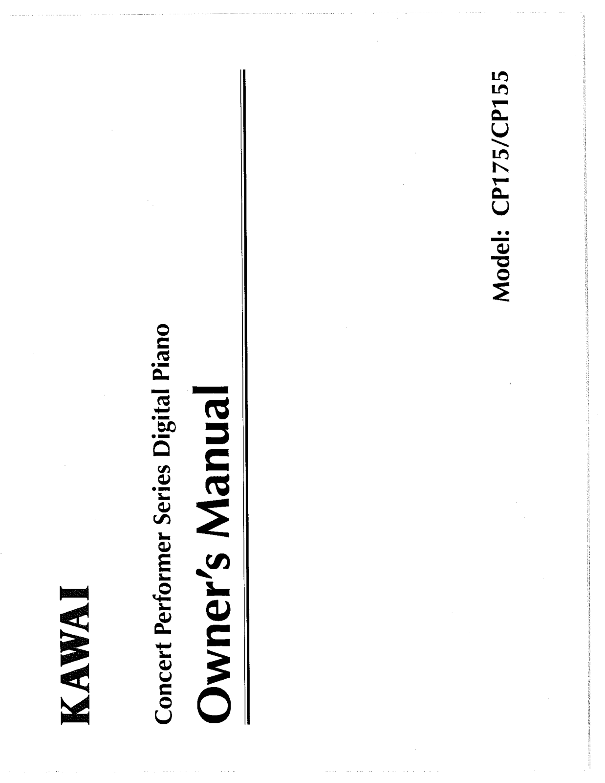 KAWAI CP175, CP155 User Guide