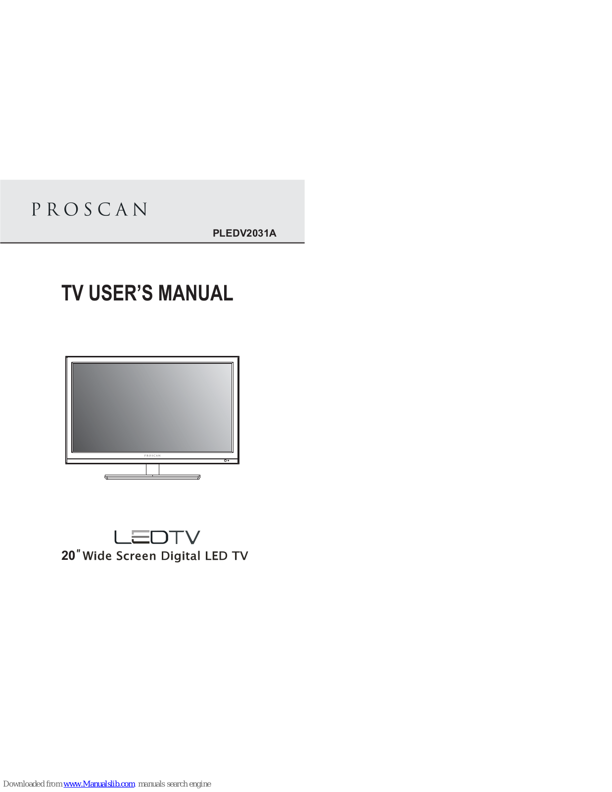 ProScan PLEDV2031A, PLDED3996A-D, PLED5529A-D User Manual