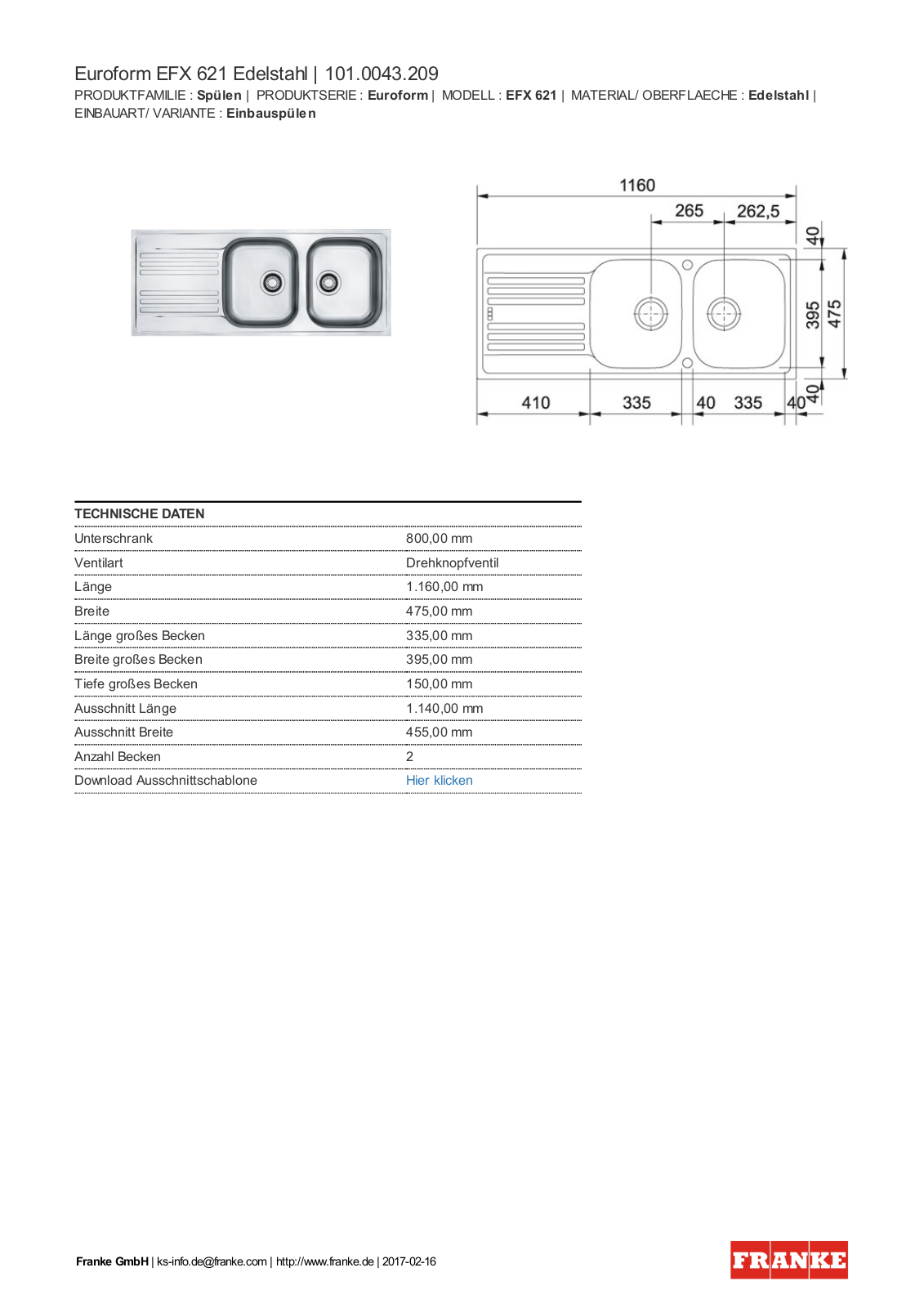 Franke 101.0043.209 Service Manual