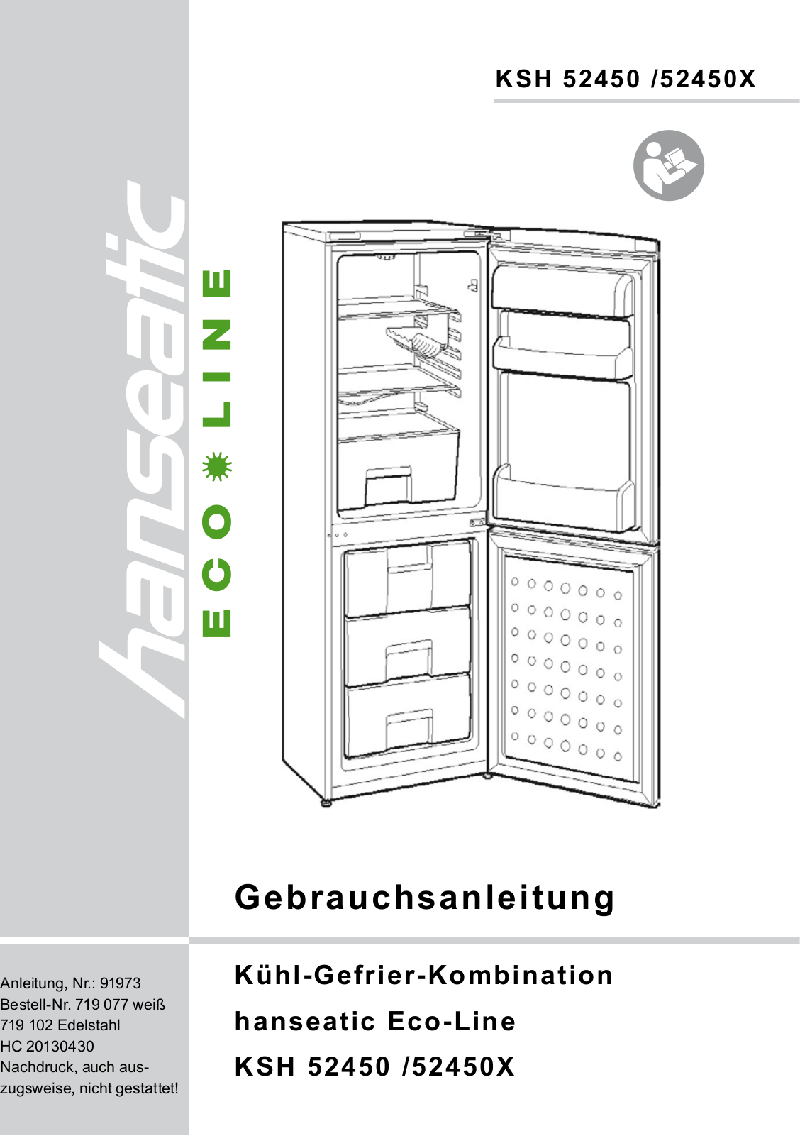 Hanseatic KSH-52450X, KSH-52450 User Manual