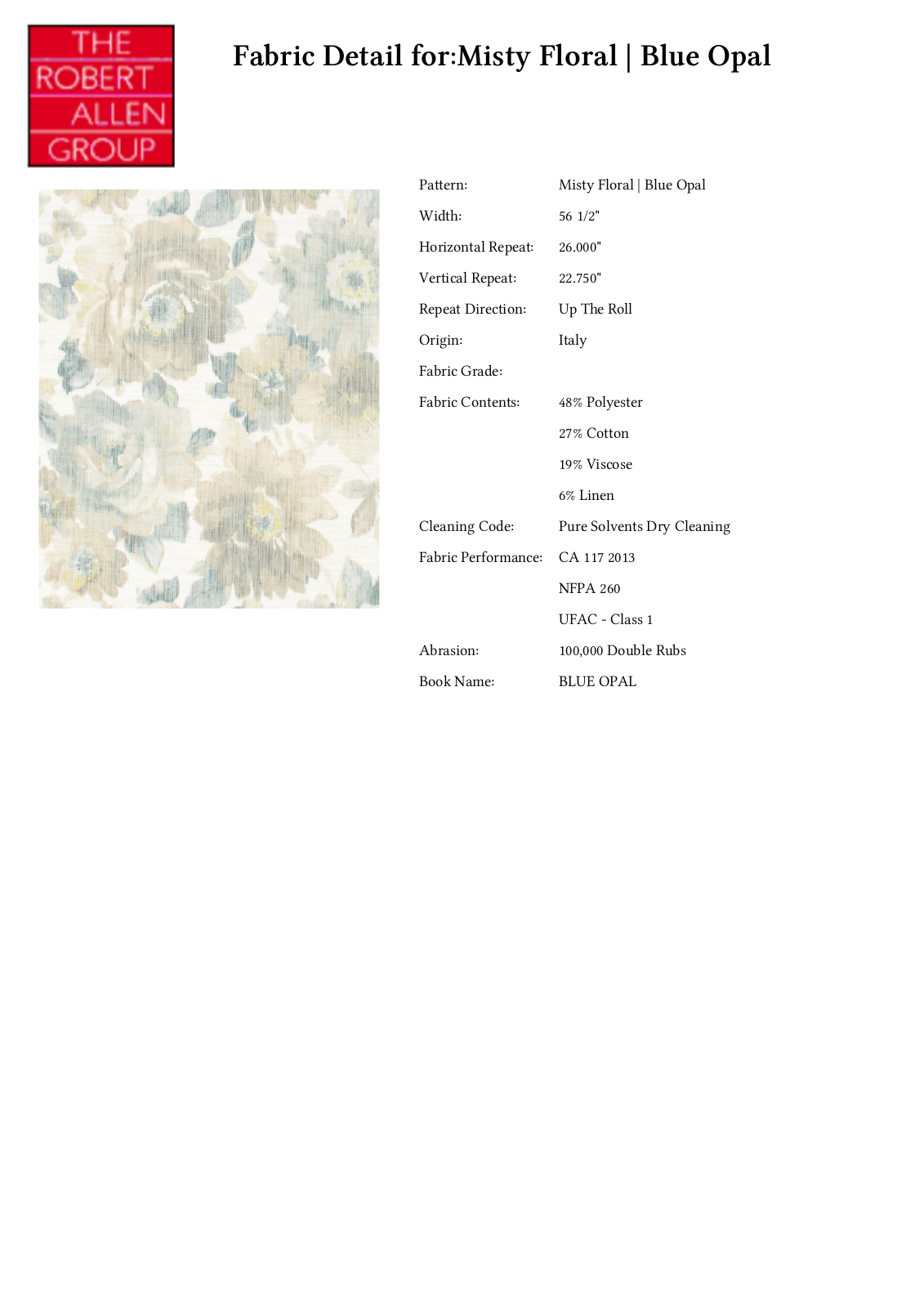 Robert Allen RALF1260 Specifications - ManualMachine.com