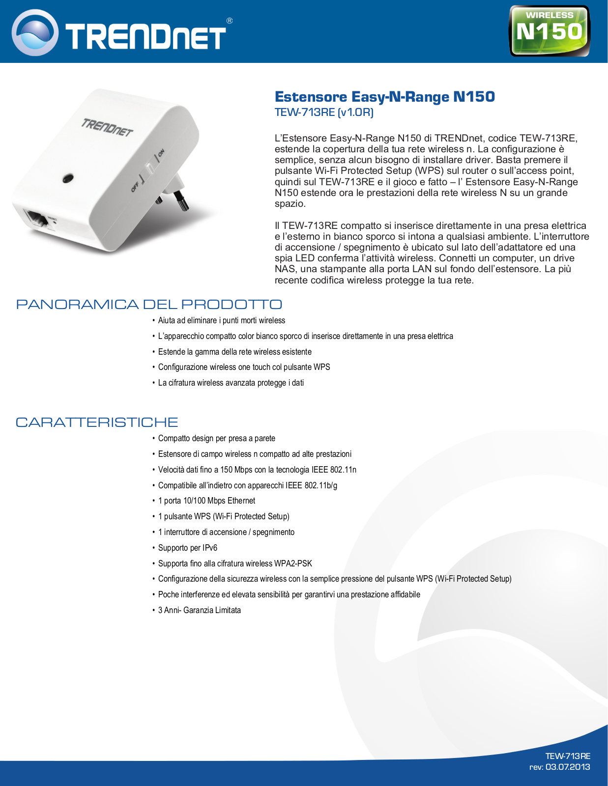 Trendnet TEW-713RE Datasheet