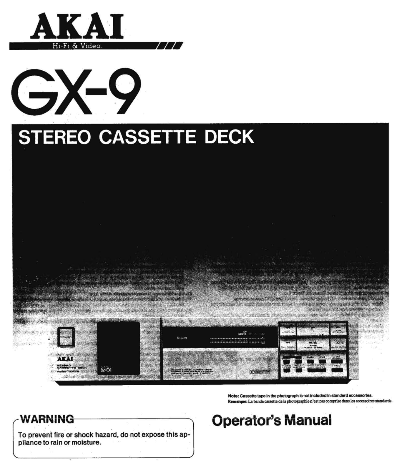Akai GX-9 Owners Manual