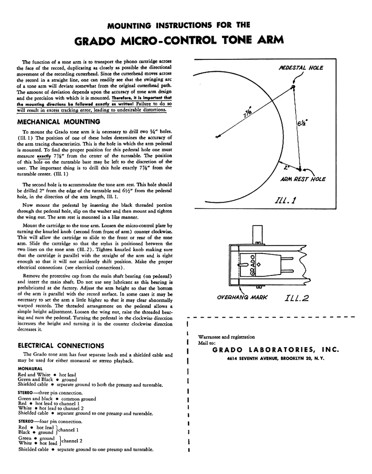 Grado Micro-control Owners manual