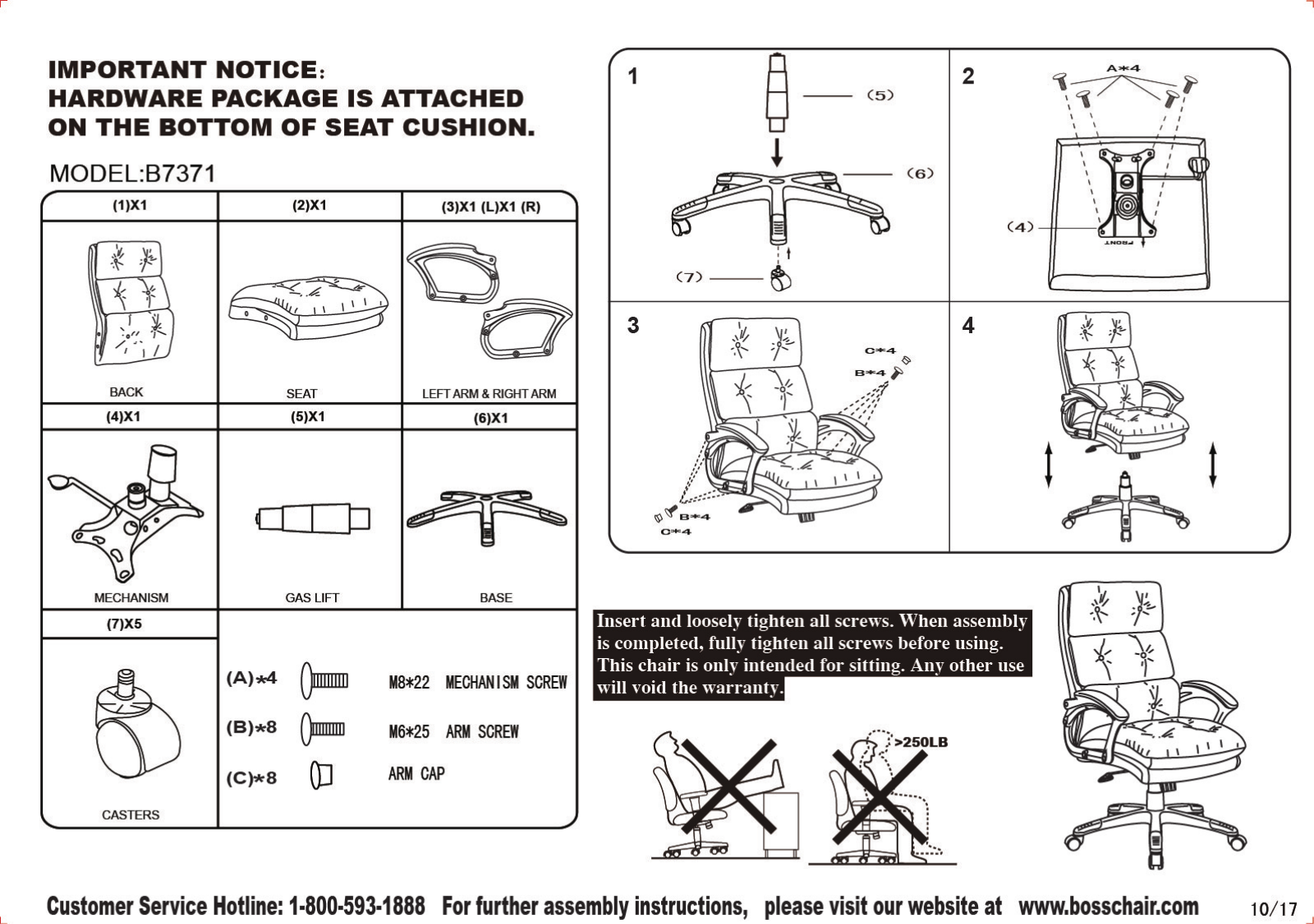 Boss B7371BK Assembly Guide