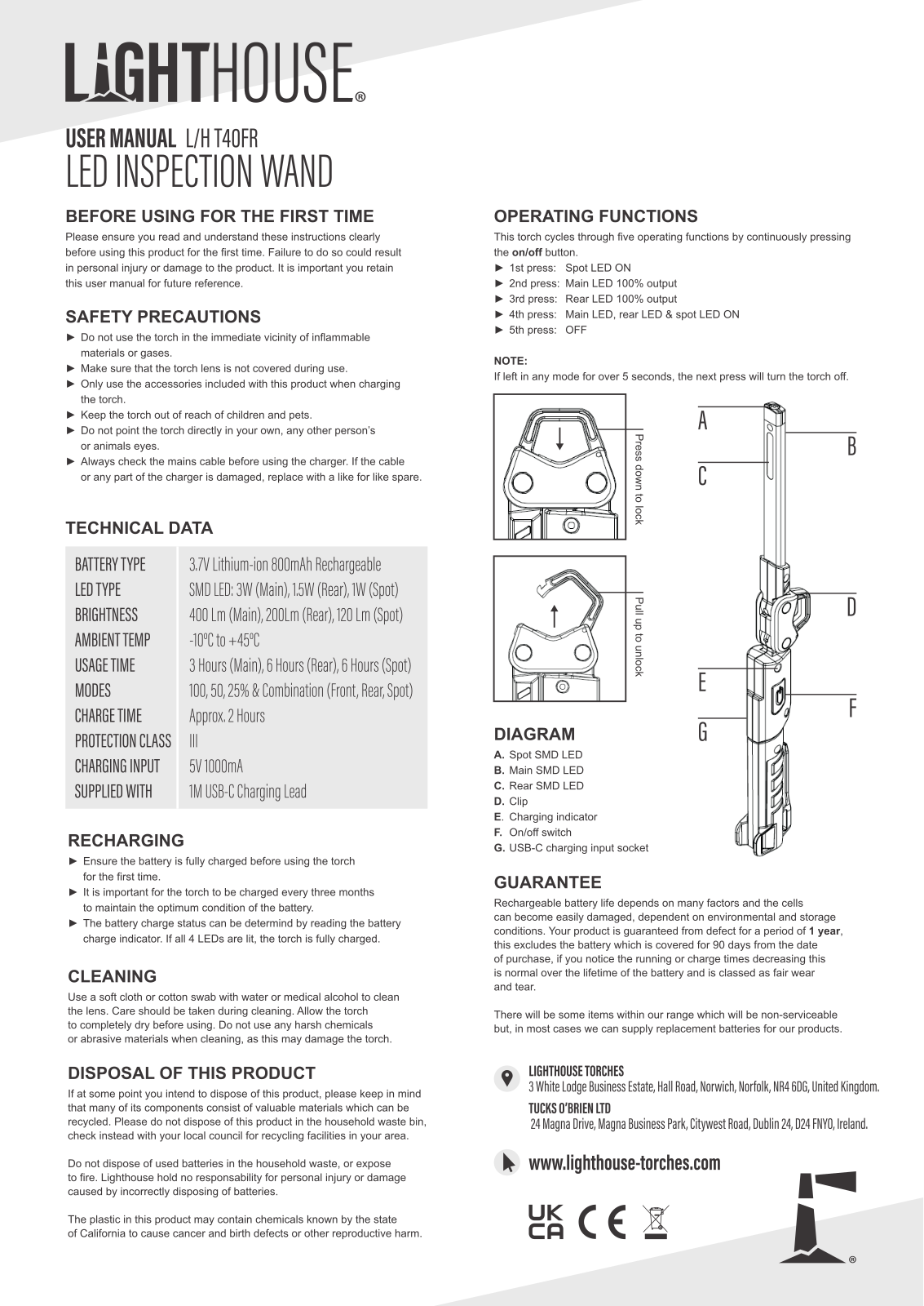 Lighthouse T40FR User guide - ManualMachine.com