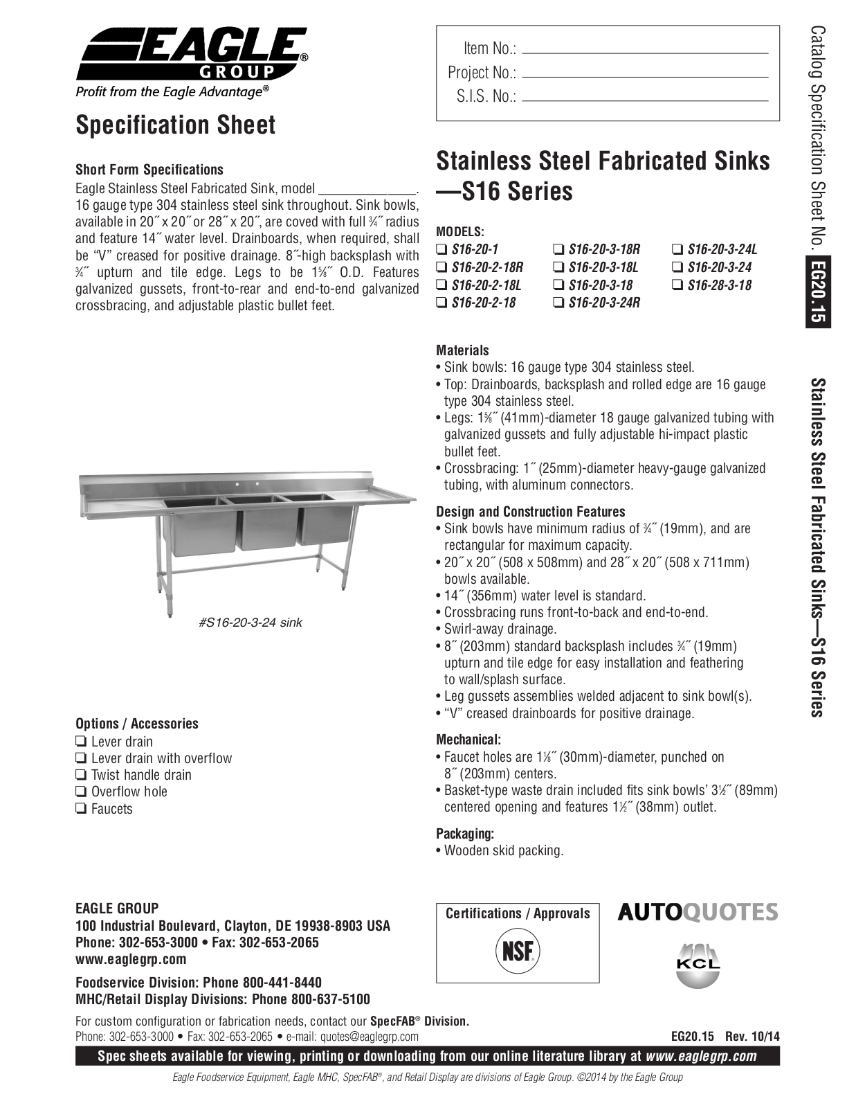 Eagle S16-20-1 User Manual