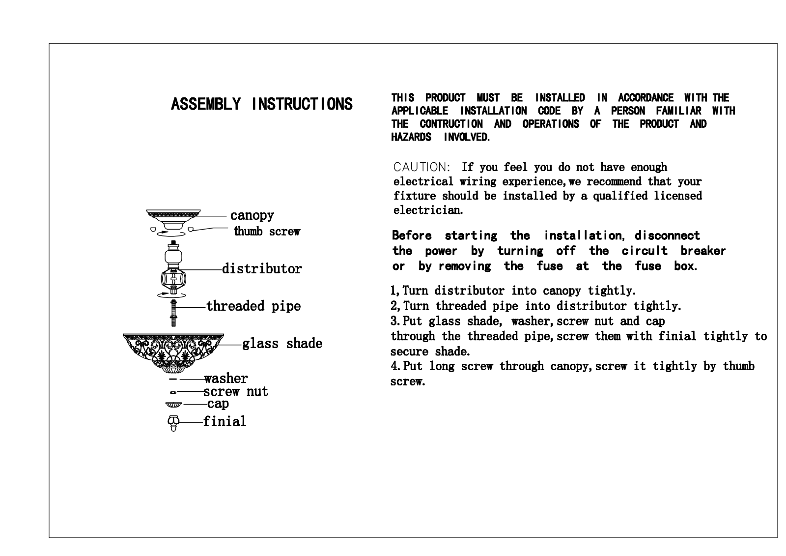 Fleur De Lis Living FDLL1913 Assembly Instructions - ManualMachine.com