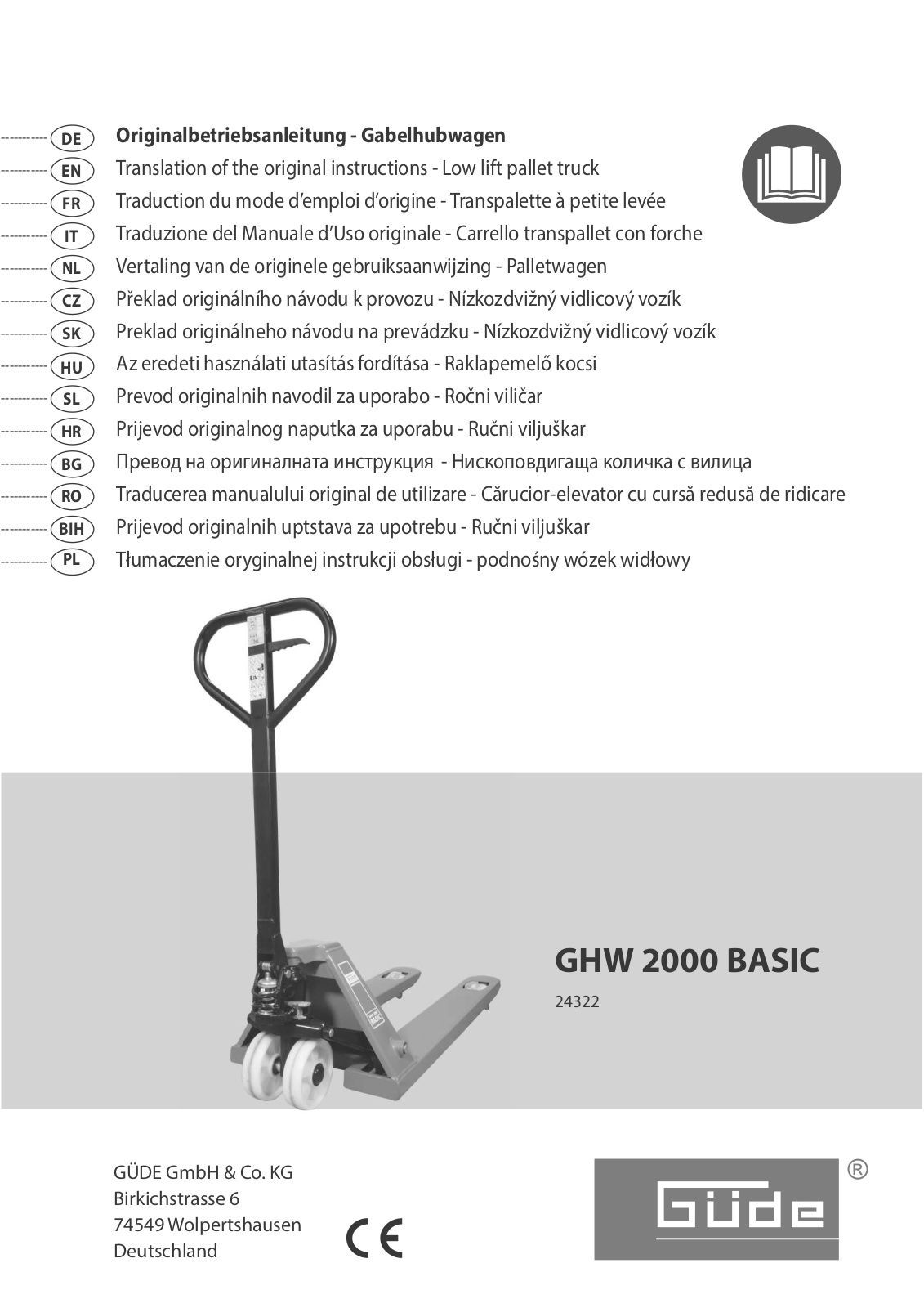 GÜDE GHW 2000 BASIC operation manual