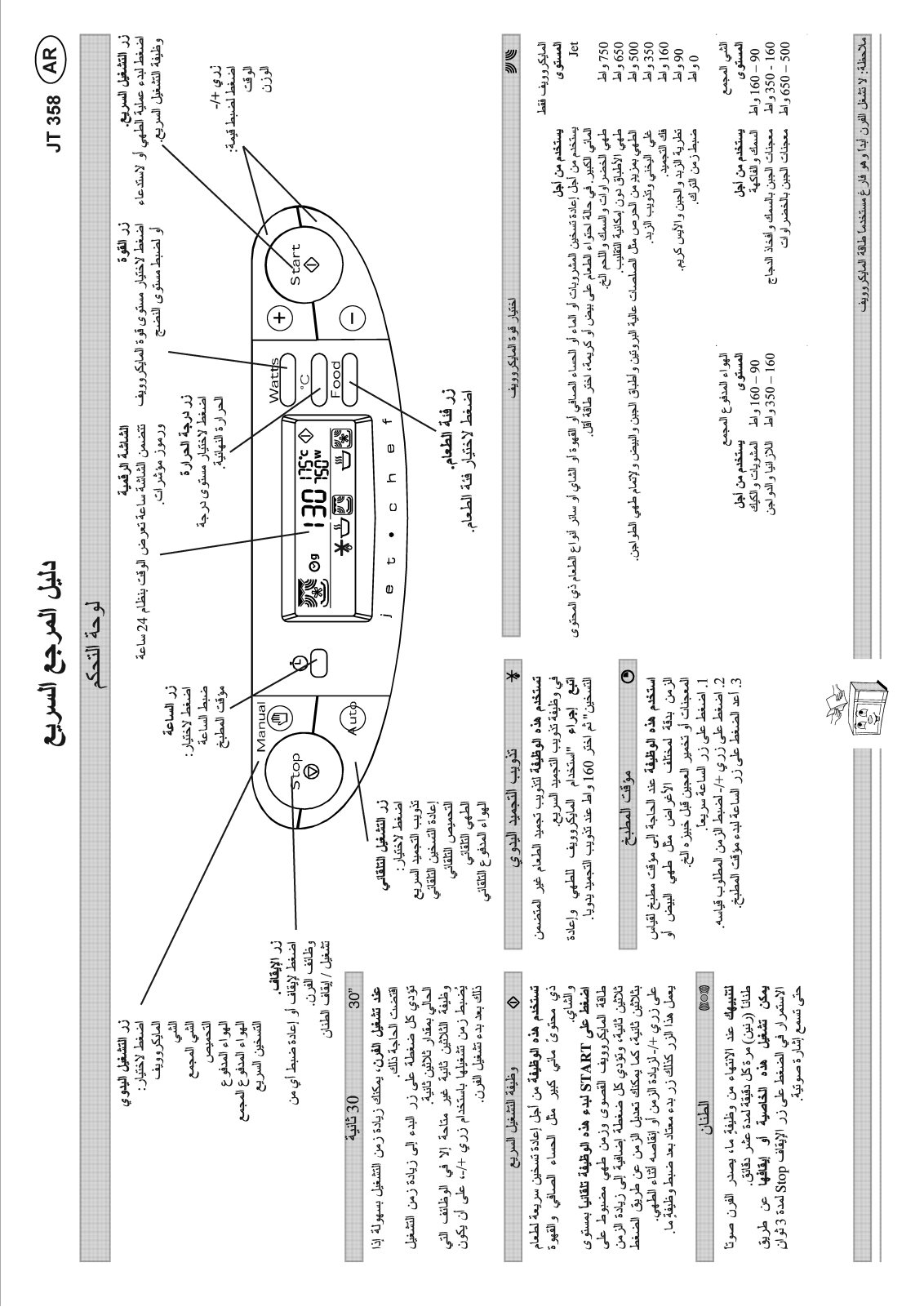 Whirlpool JT 358 black Quick reference guide