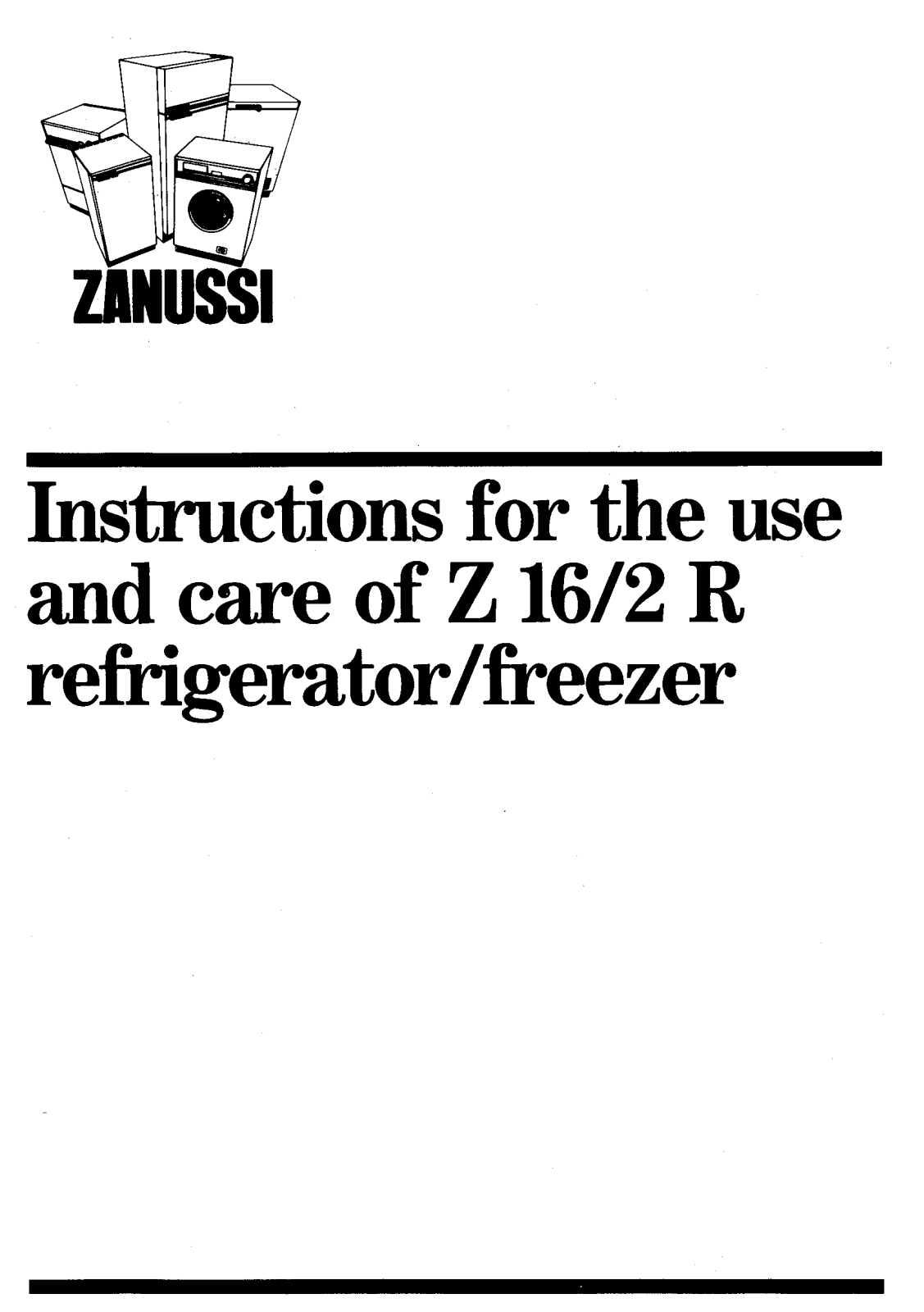 Zanussi Z16-2R User Manual