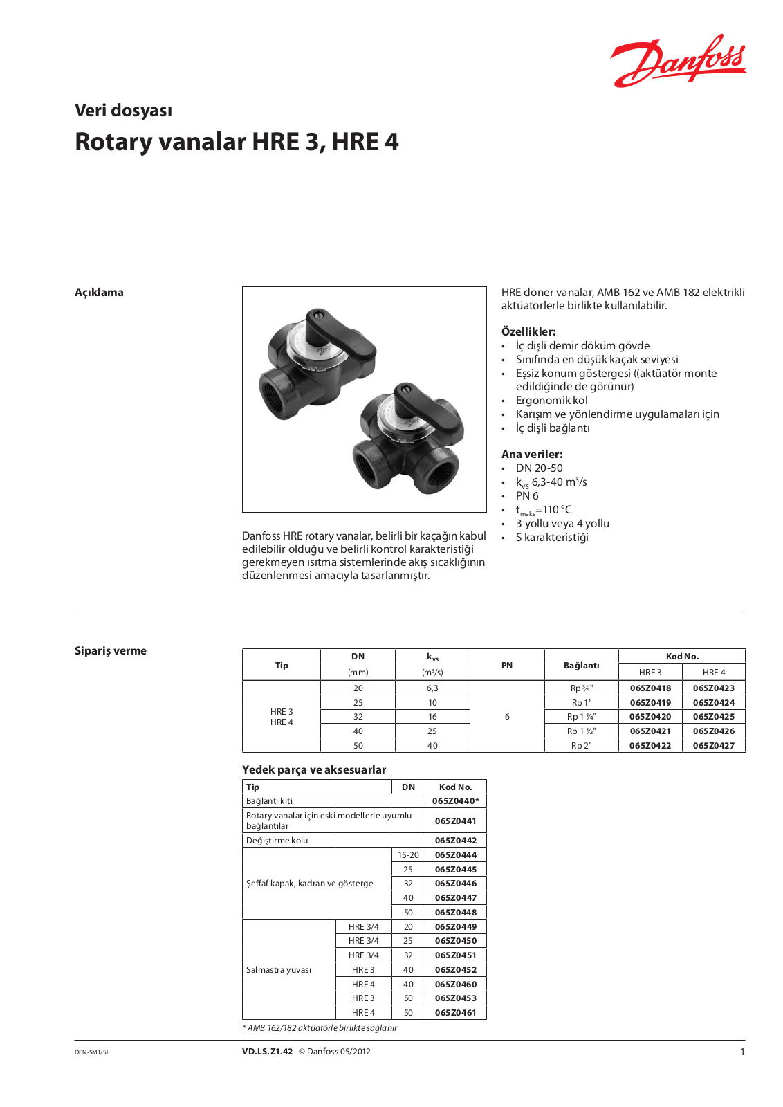 Danfoss HRE 3, HRE 4 Data sheet