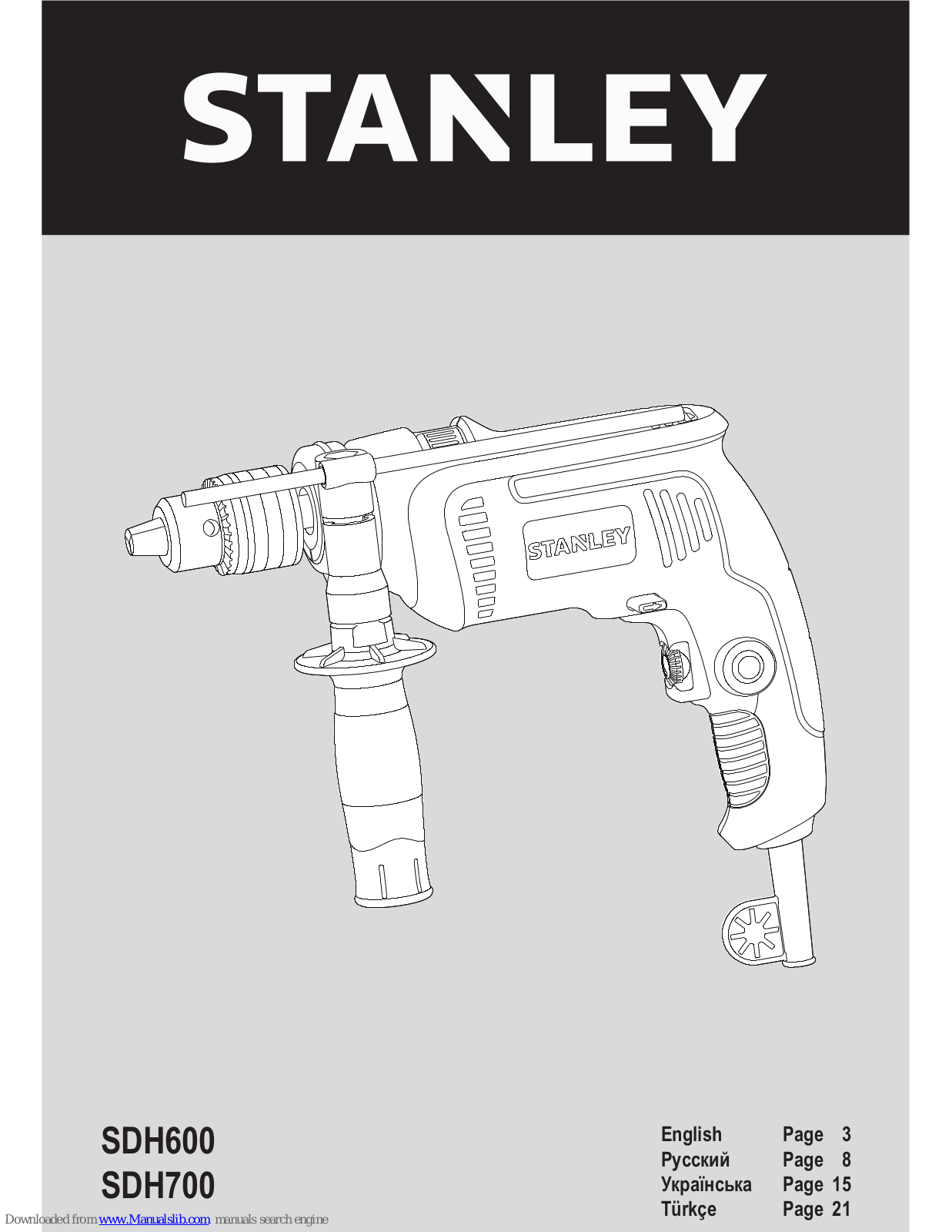 Stanley SDH600, SDH600CK, SDH700CK Original Instructions Manual