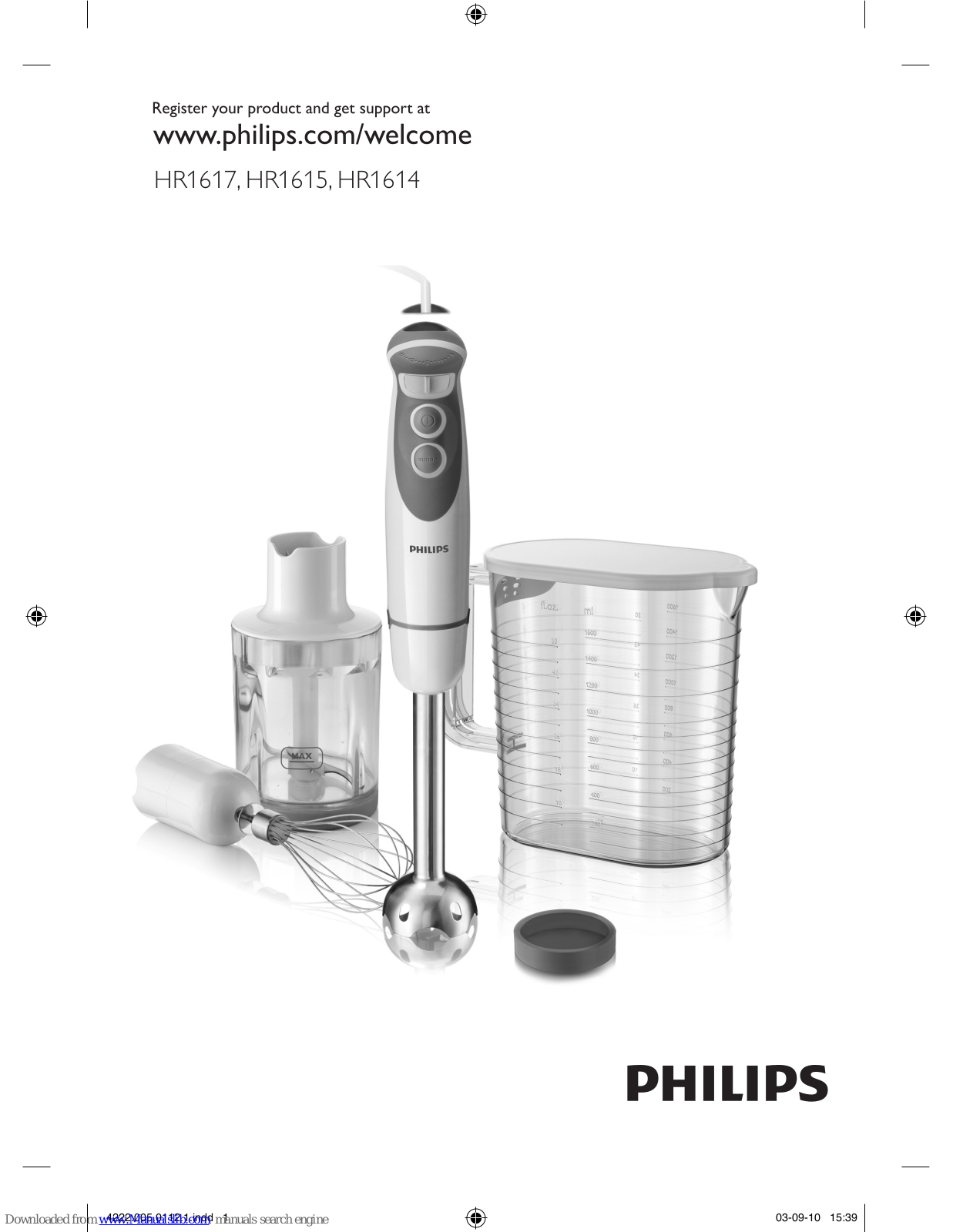 Philips HR1615/91, HR1614/01, HR1617, HR1615, HR1614 User Manual