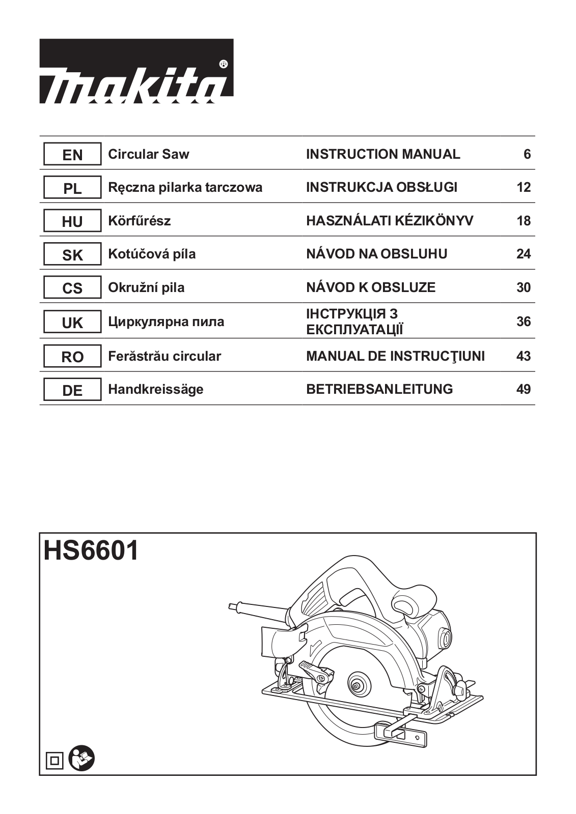 Makita HS6601 User Manual