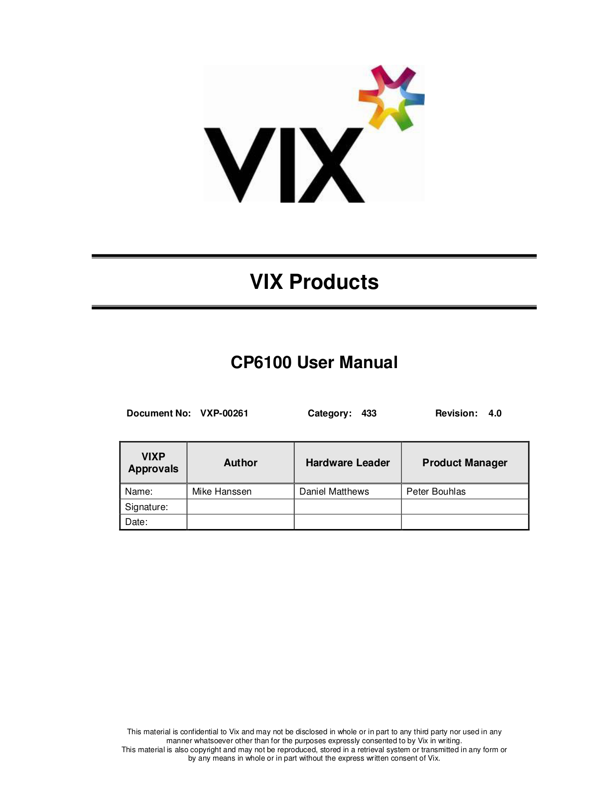 Vix Technology CP6100 User Manual