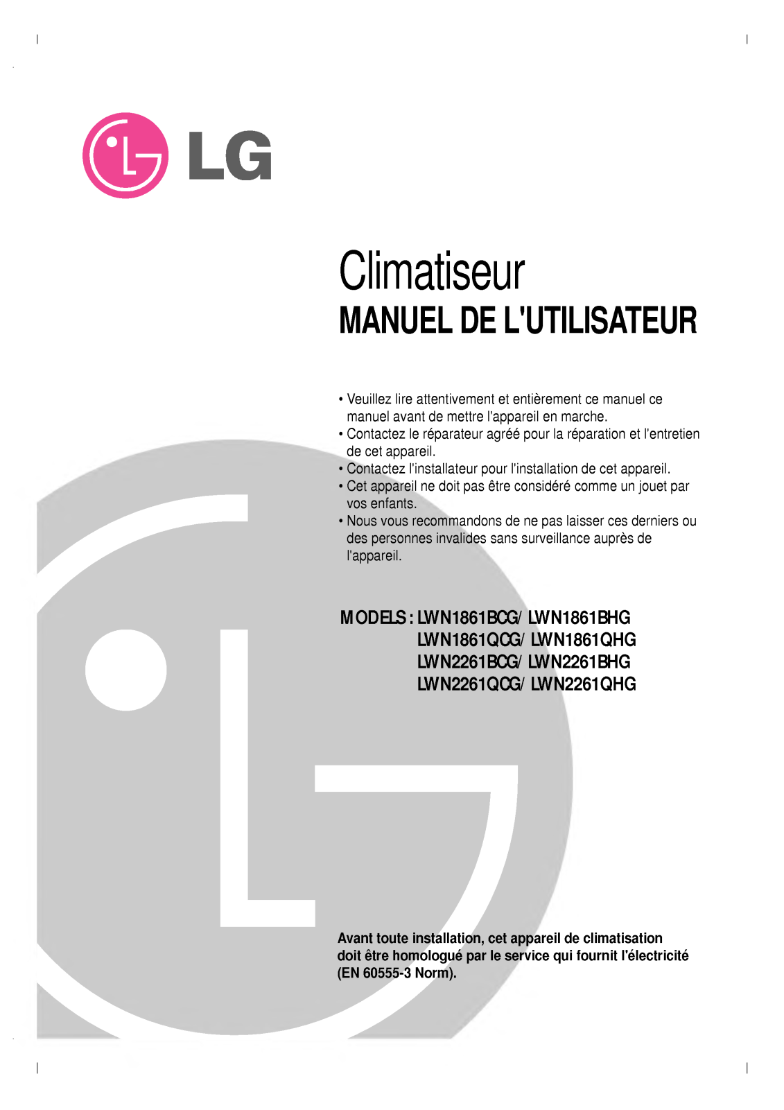 LG LWN2263BCG User Manual