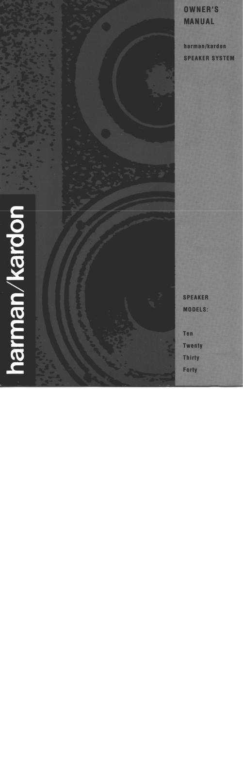 Harman kardon HK10, HK40, HK20, HK30 Manual
