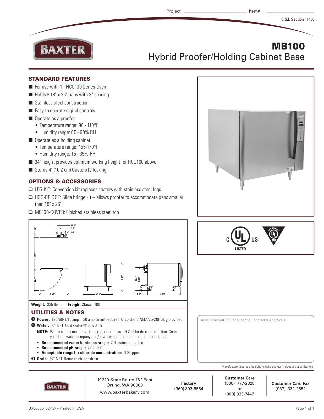 Baxter MB100 User Manual