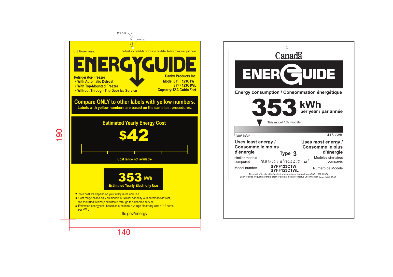 Danby SYFF123C1WL, SYFF123C1W User Manual