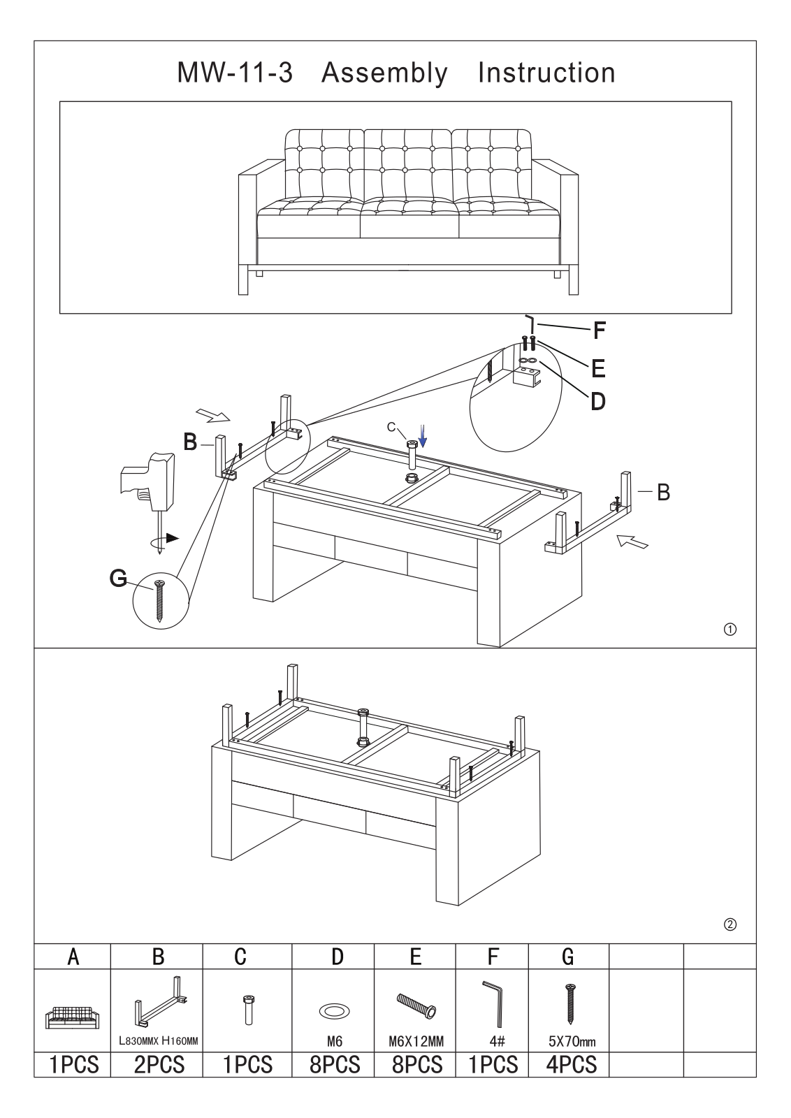 Armen Living LCCH3GR Assembly Guide - ManualMachine.com