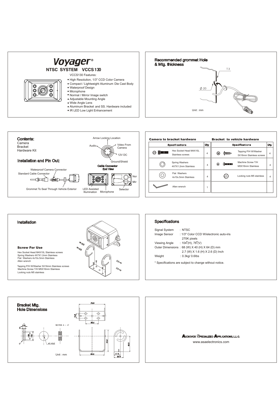 Audiovox VCCS130 User Manual