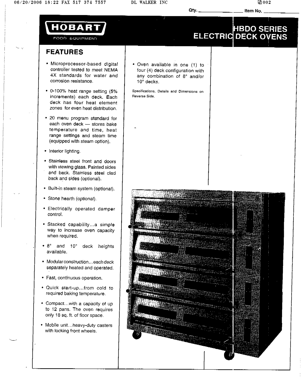 Hobart Food Machines HBDO User Manual