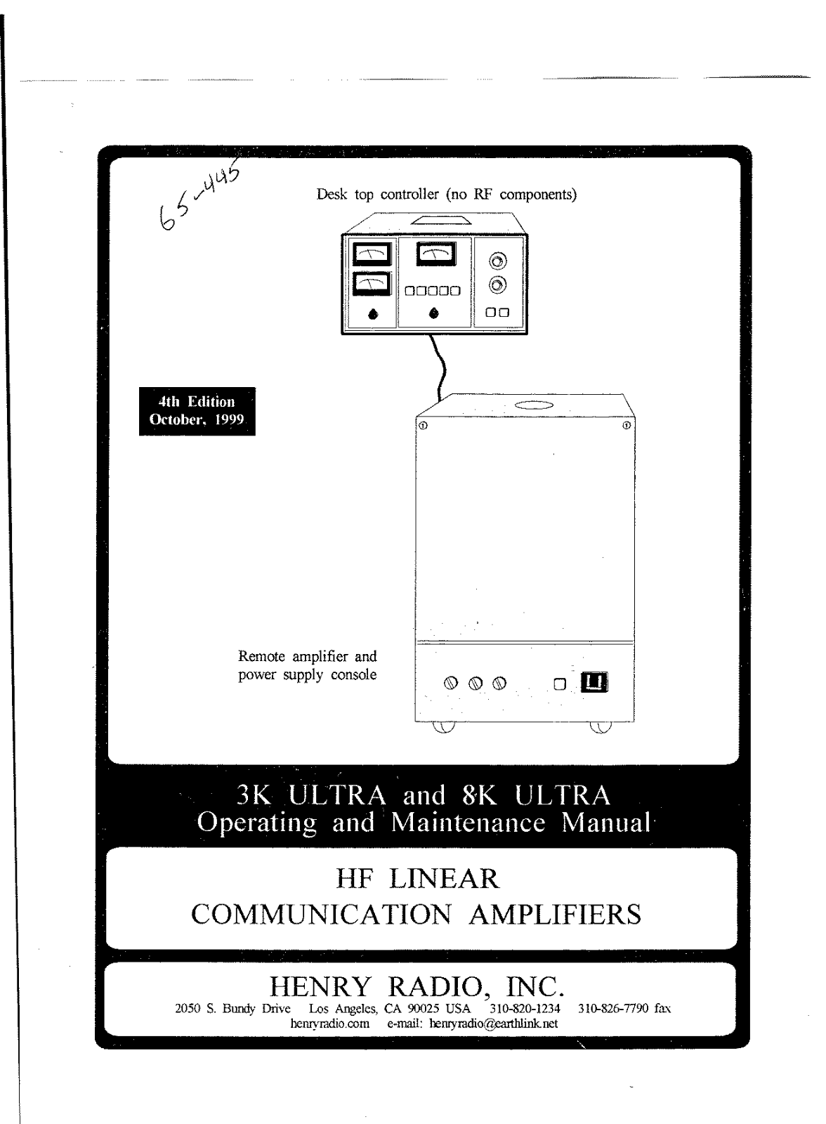 Henry Radio 8K Ultra, 3K Ultra Service manual