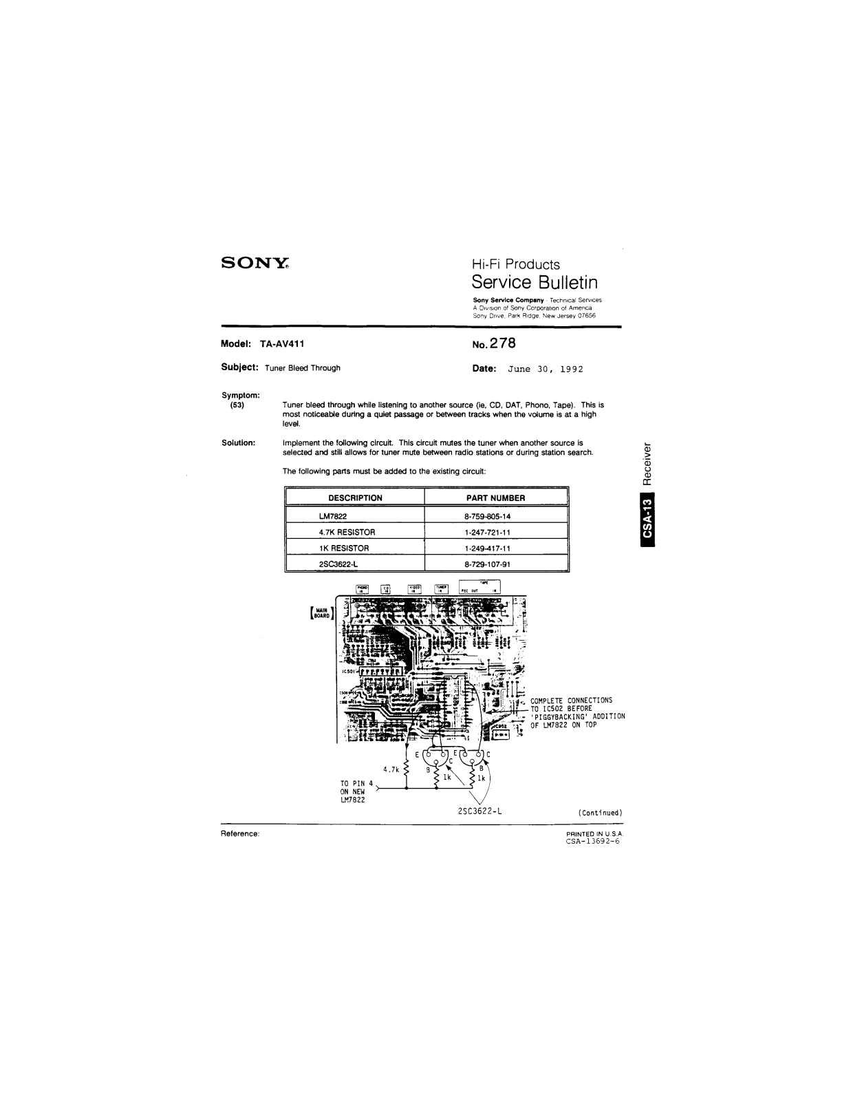 Sony TA-AV411 Service Manual